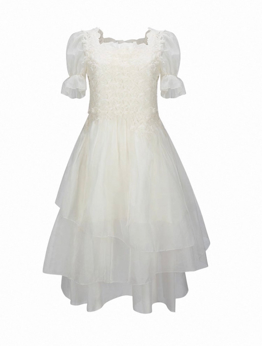 Fairytale organza puff sleeves dress