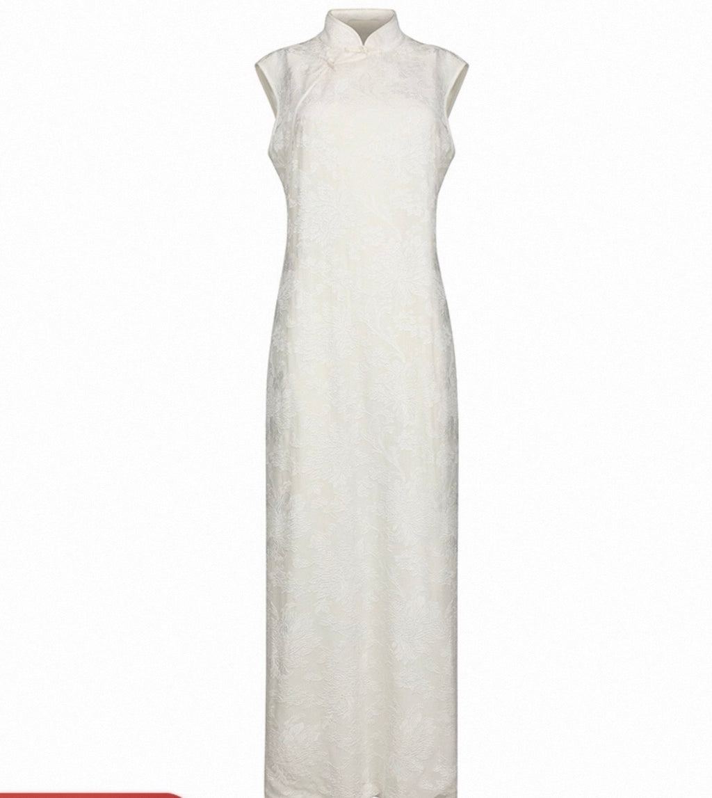 Pure Silk Cheongsam with Hand Embroidery