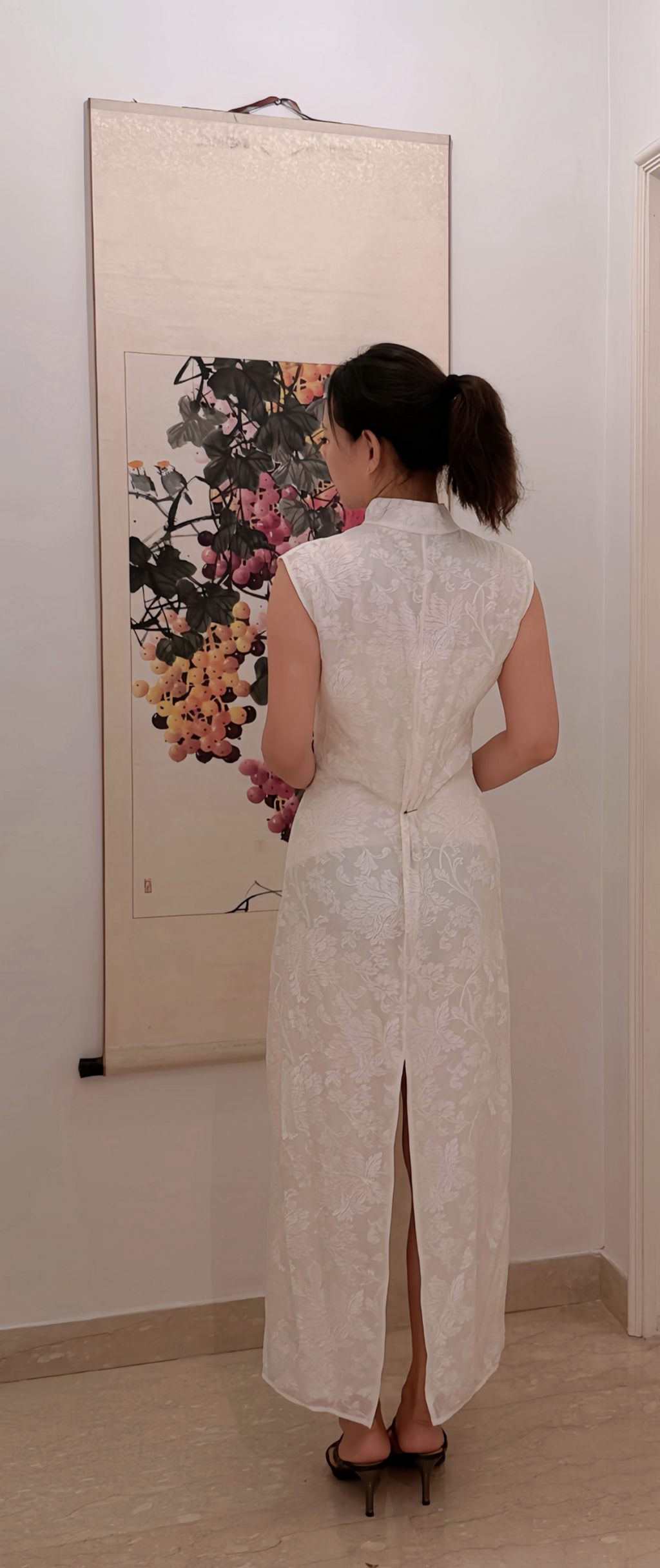 Pure Silk Cheongsam with Hand Embroidery