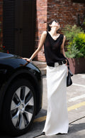 Linen and long-staple cotton knit tank