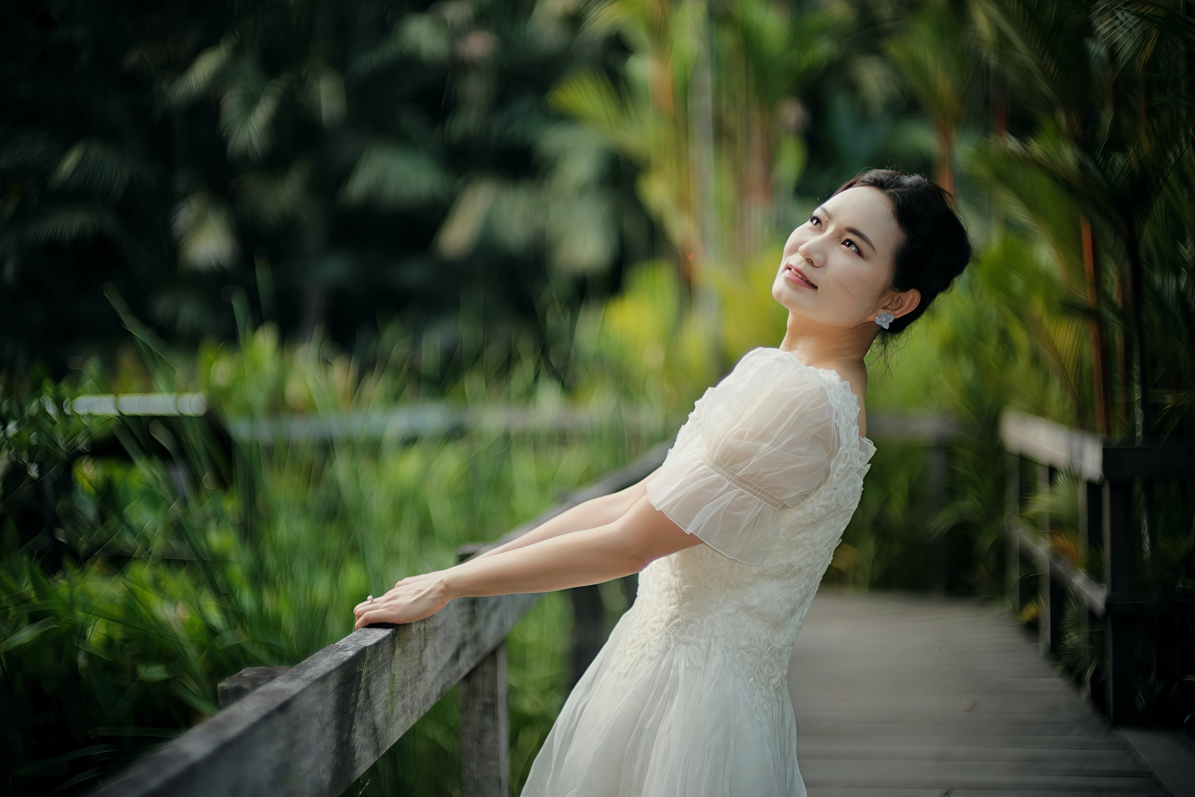 Fairytale organza puff sleeves dress